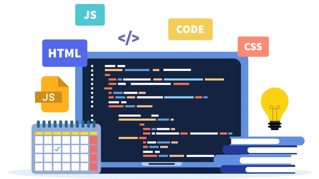 Wooden blocks showing "CMS" on a yellow background, representing the importance of CMS in React.js web development.