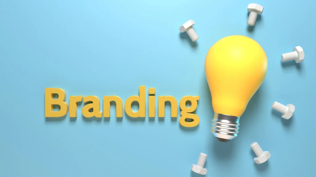 3D light bulb with bolts and the word 'Branding', symbolizing the role of influencer marketing in an Influencer Marketing Strategy for Brands.